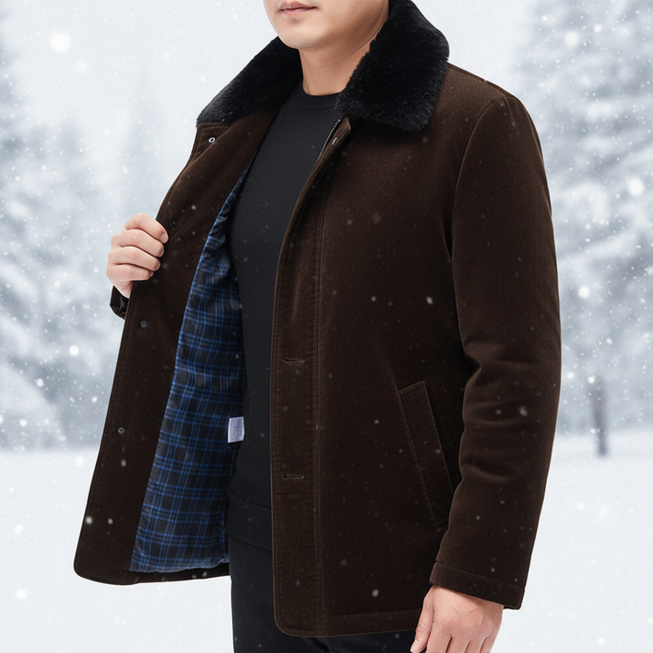 Men's warm winter puffer jacket in black, Constantin, perfect for cold weather
