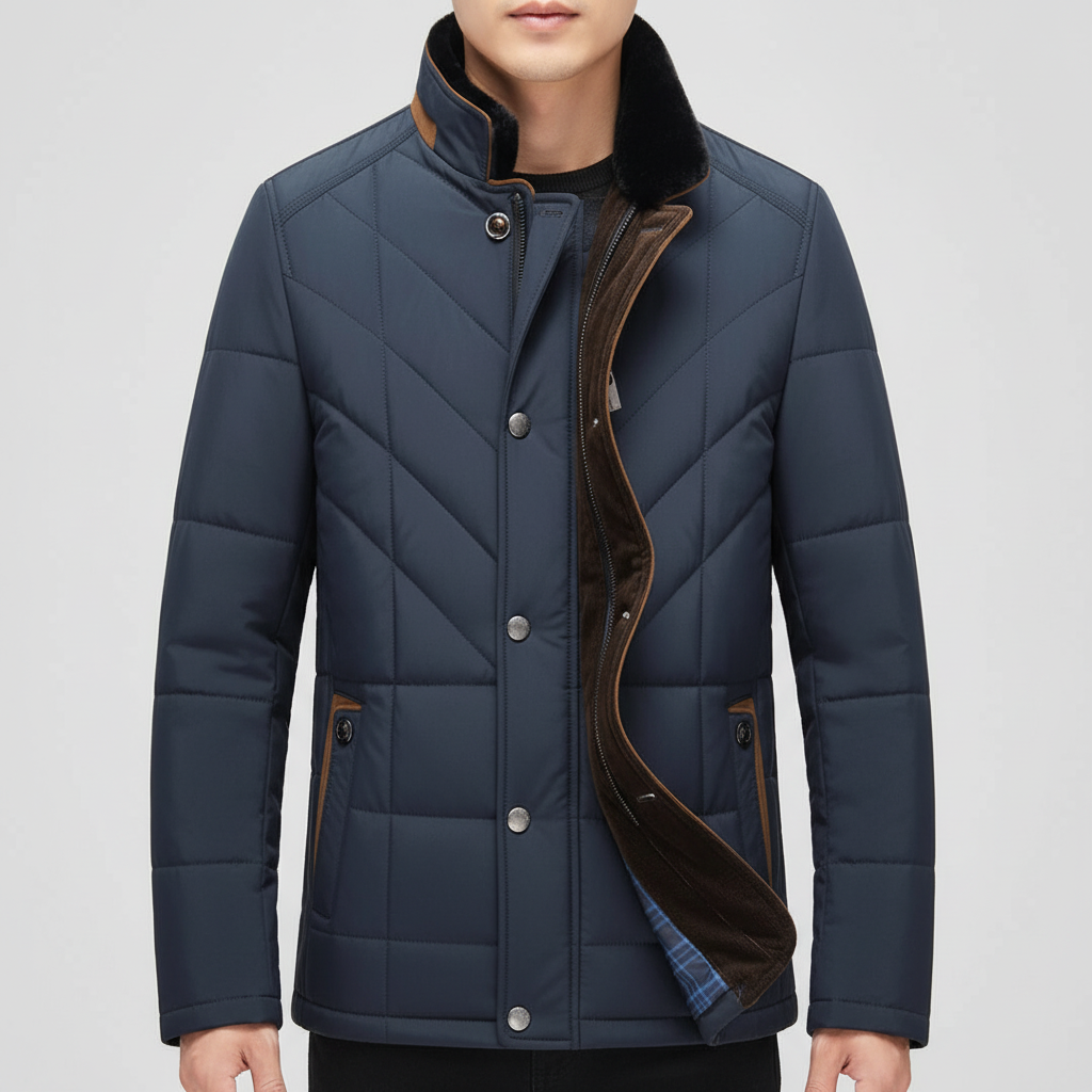 Men's black Constantin jacket, a versatile warm puffer for any winter occasion