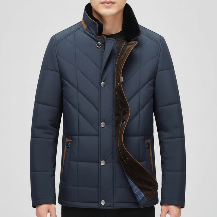 Men's black Constantin jacket, a versatile warm puffer for any winter occasion