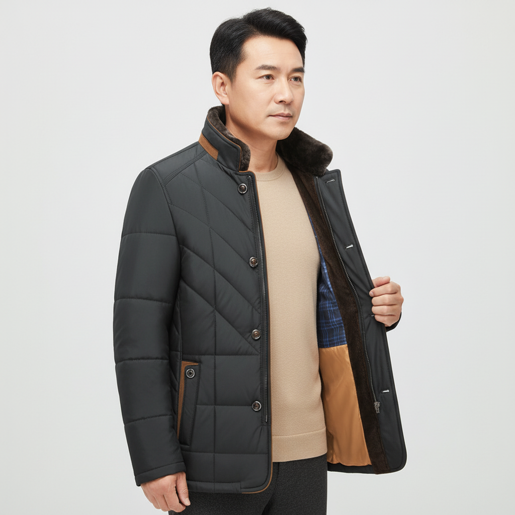 Premium men's winter puffer jacket, Constantin, combining warmth and style