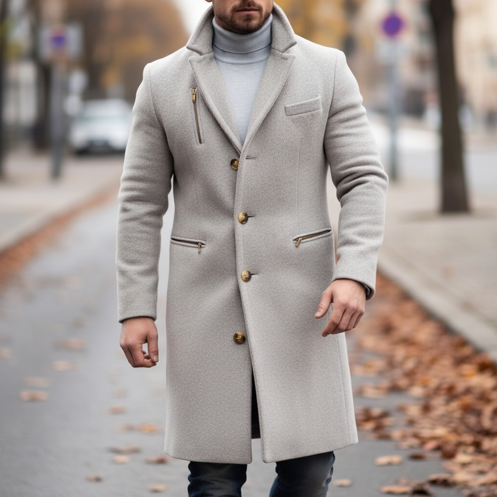 Men's warm wool blend jacket, Klaus, for fall/winter fashion, casual or business wear