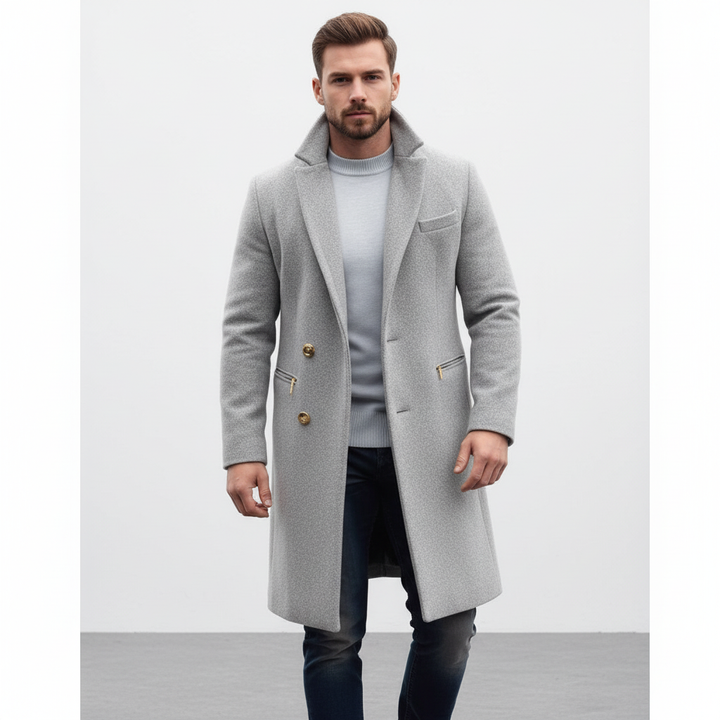 Stylish men's wool blend jacket, Klaus, in dark grey, perfect for cold weather outerwear