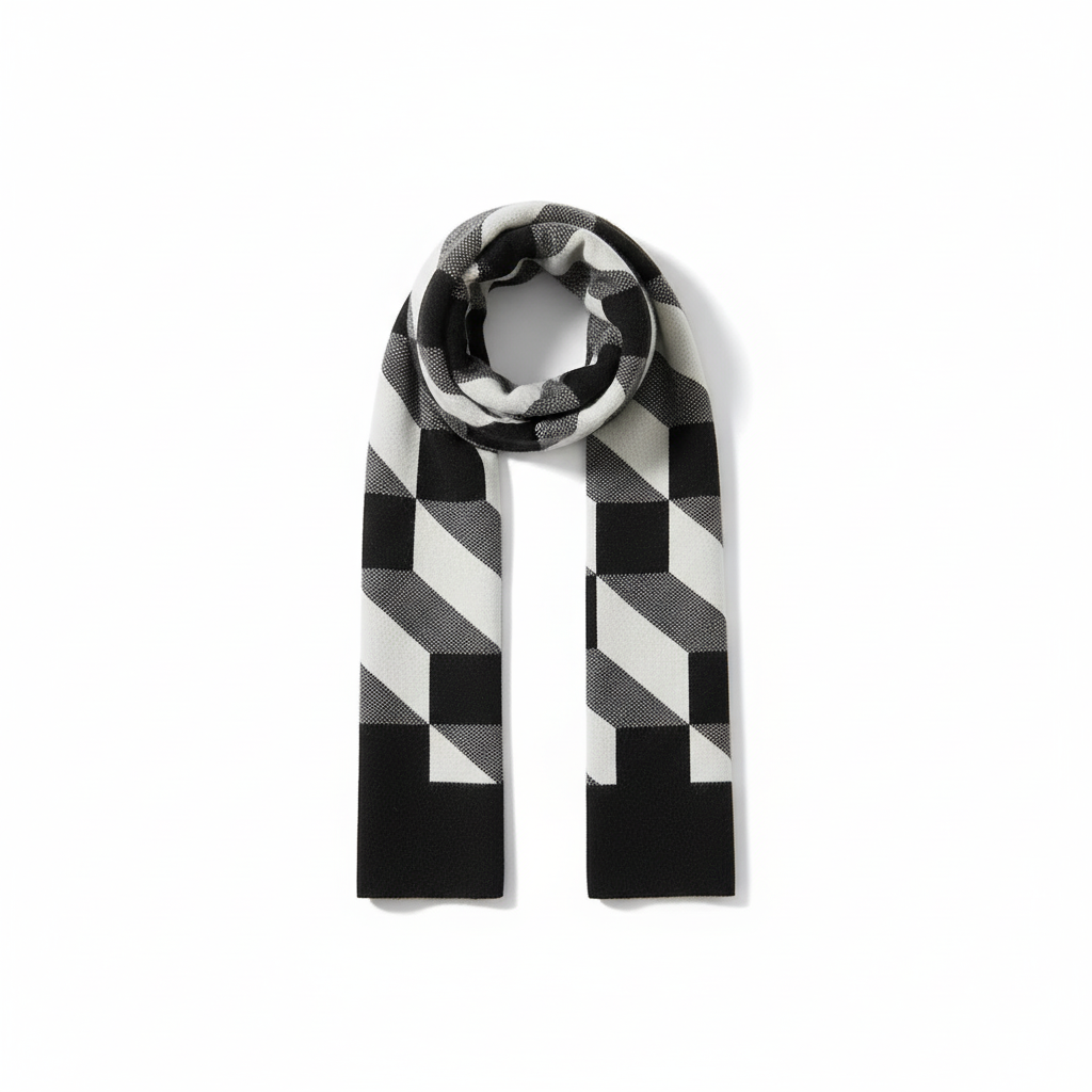 Soft men's cashmere-feel wool blend scarf, perfect for gifting or personal use during the chilly winter months.