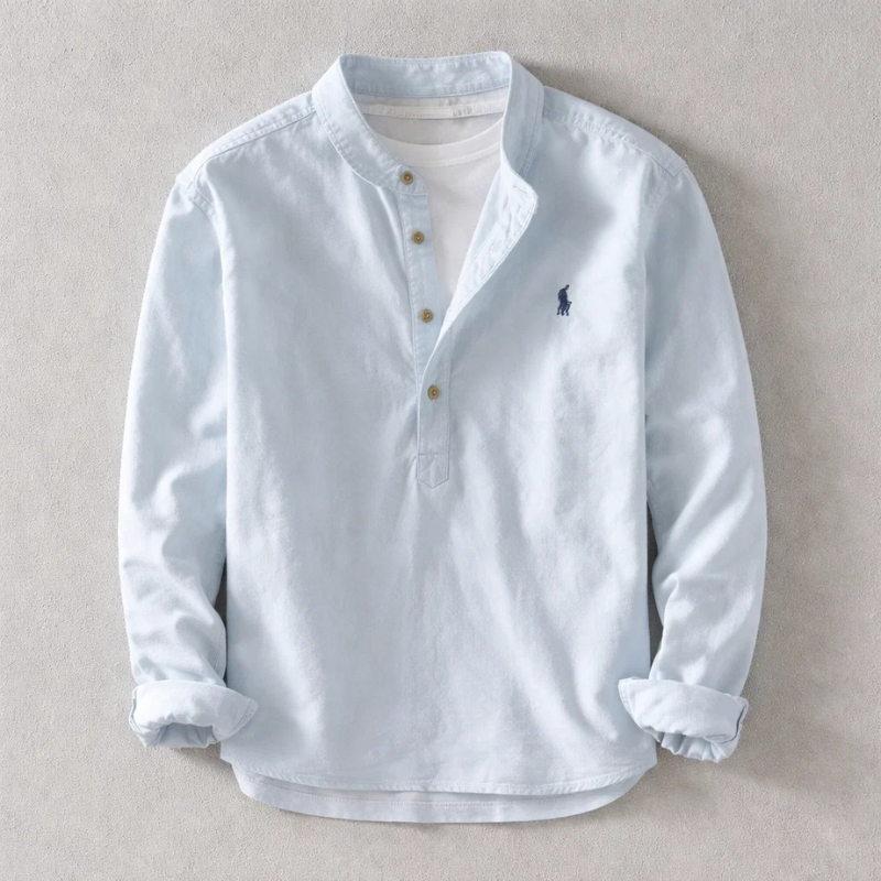 Effortless men's washed shirt, ideal for smart casual everyday outfits and comfort.