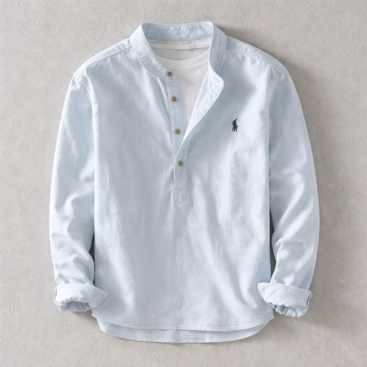 Effortless men's washed shirt, ideal for smart casual everyday outfits and comfort.