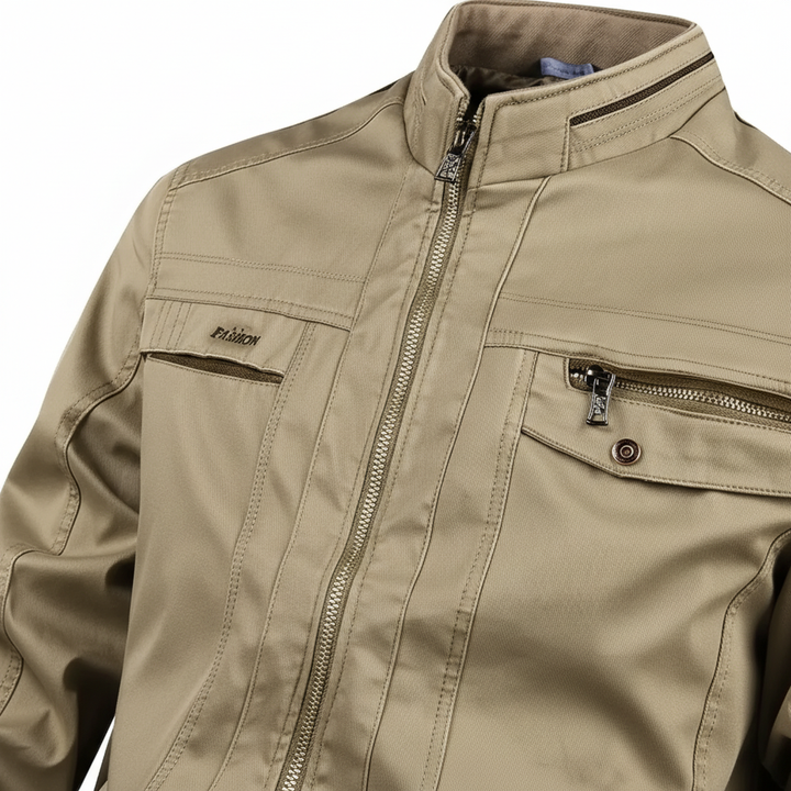 Casual men's cotton field jacket, Walter, featuring water-repellent finish for spring autumn