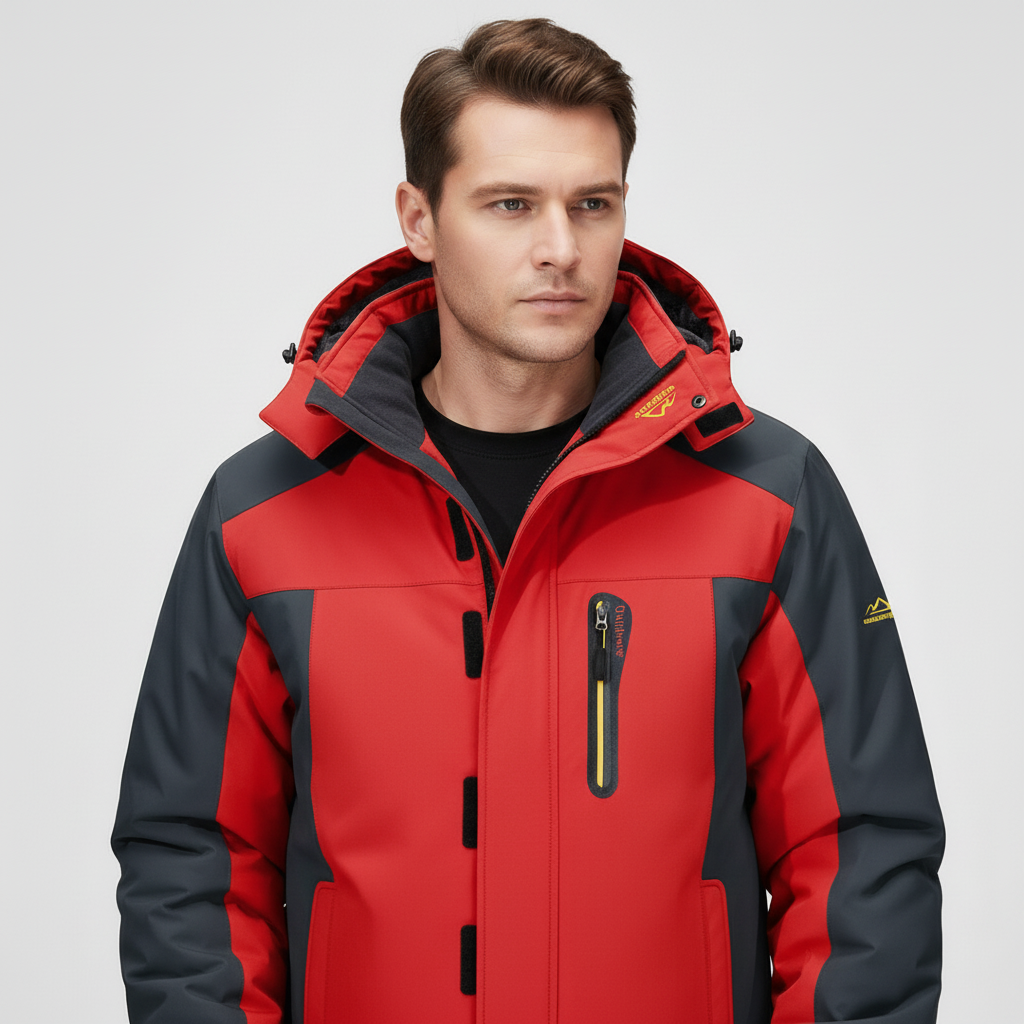 Stylish men's water-repellent jacket, essential winter outerwear with insulation