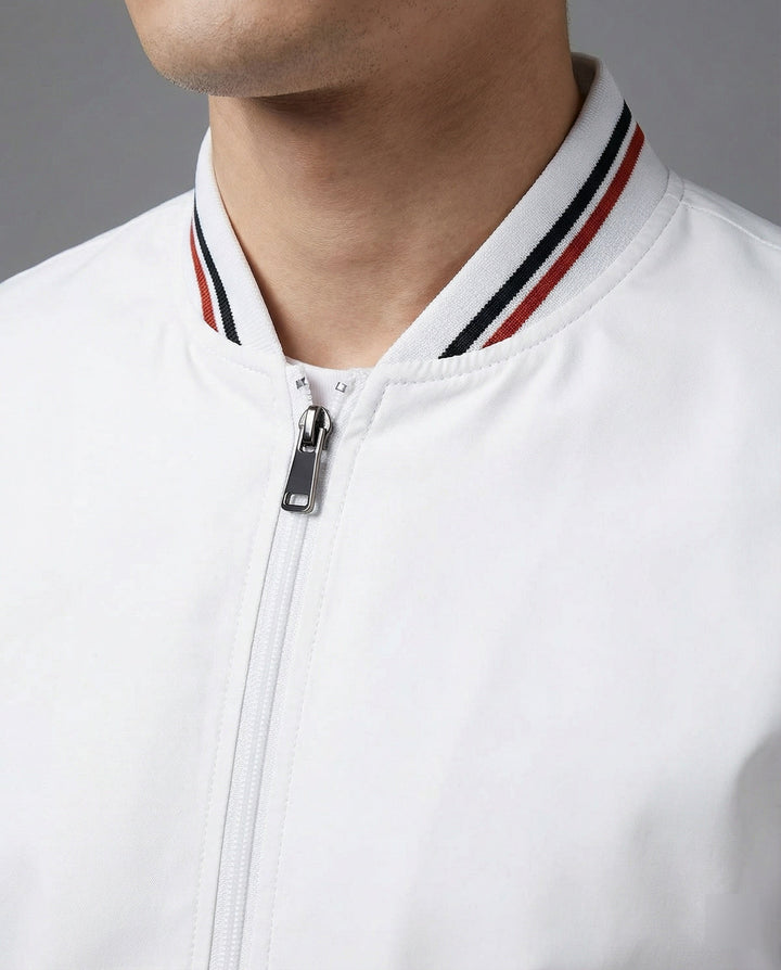 Stylish men's spring/fall jacket. Water-repellent fabric & stand-up collar. Ideal casual apparel.