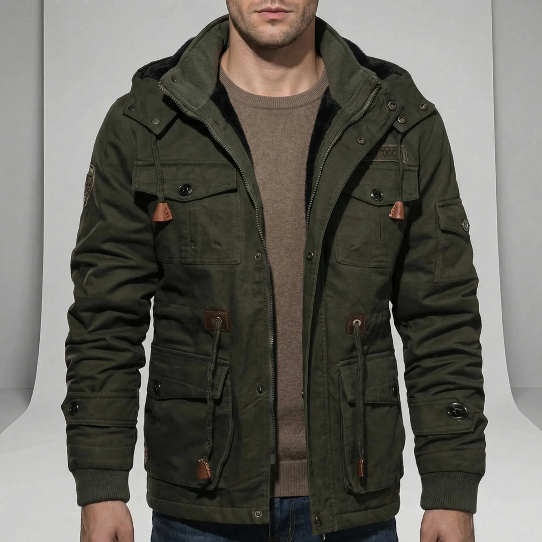 Durable men's everyday parka, water-resistant and windproof. Essential fall/winter coat for various outdoor activities.