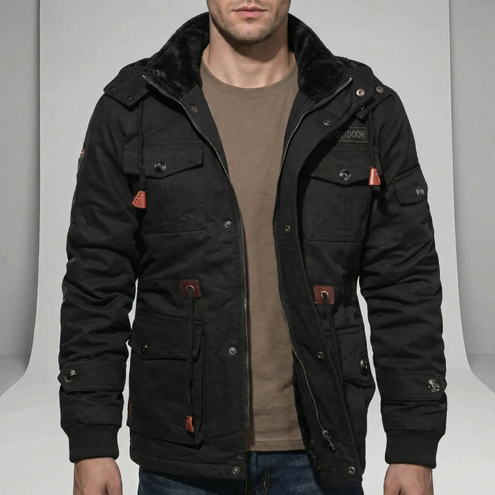 Men's water-resistant everyday parka, styled for a casual look. Perfect windproof jacket for fall & winter exploration.