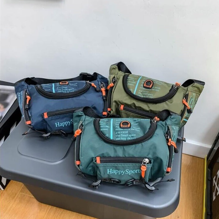Men's water-resistant multi-way sling bag, perfect for travel, outdoor & everyday carry.
