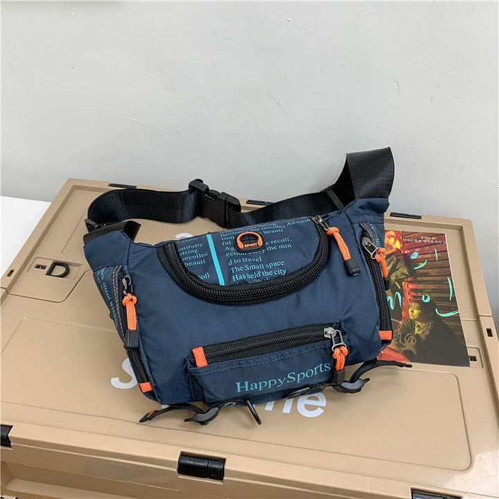 Compact men's water-resistant travel pack, secure for essentials and everyday carry.
