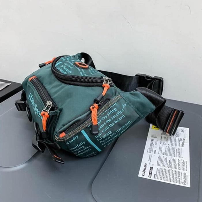 Essential men's water-resistant sling & waist pack for travel, outdoor, and everyday use.