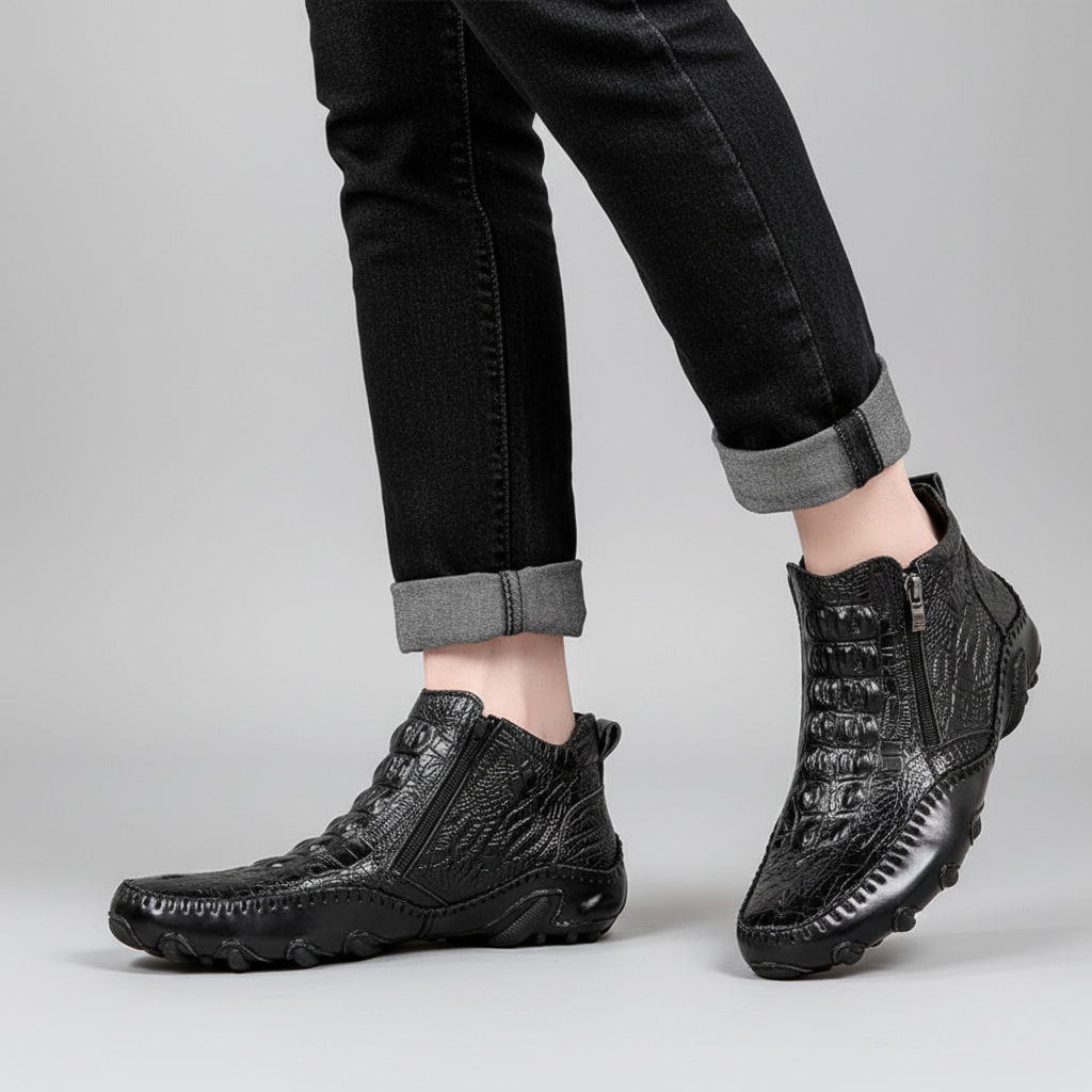 Stylish men's waterproof Chelsea boots for winter, durable leather finish