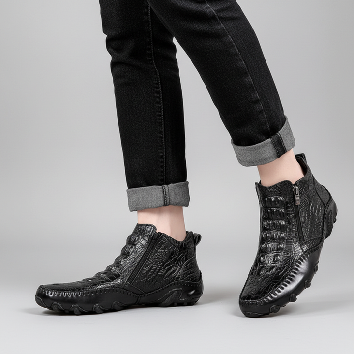 Stylish men's waterproof Chelsea boots for winter, durable leather finish