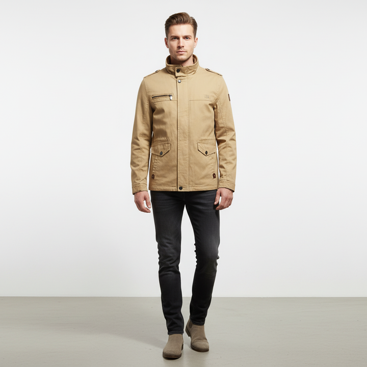 Men's outdoor autumn jacket Julian, waterproof cotton with functional cargo pockets