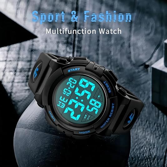 Adventure-ready men's digital watch, waterproof with an LED display for reliable outdoor performance.