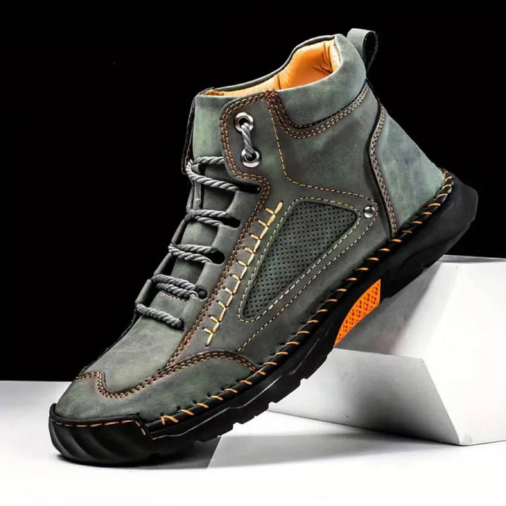 Essential men's waterproof hiking footwear, providing arch support and comfort for every outdoor journey.