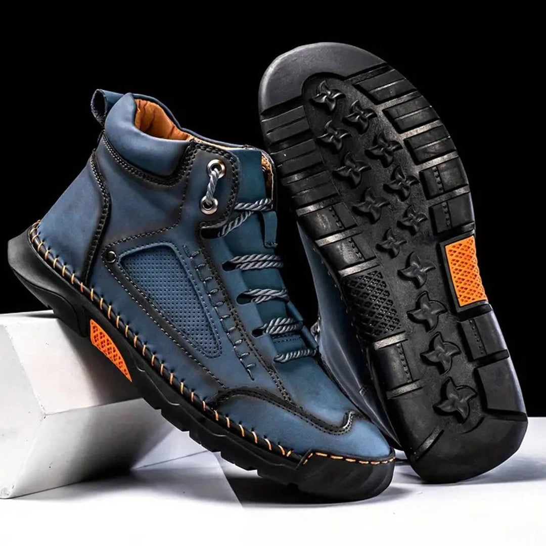 All-year men's waterproof hiking boots with arch support for versatile outdoor adventures.