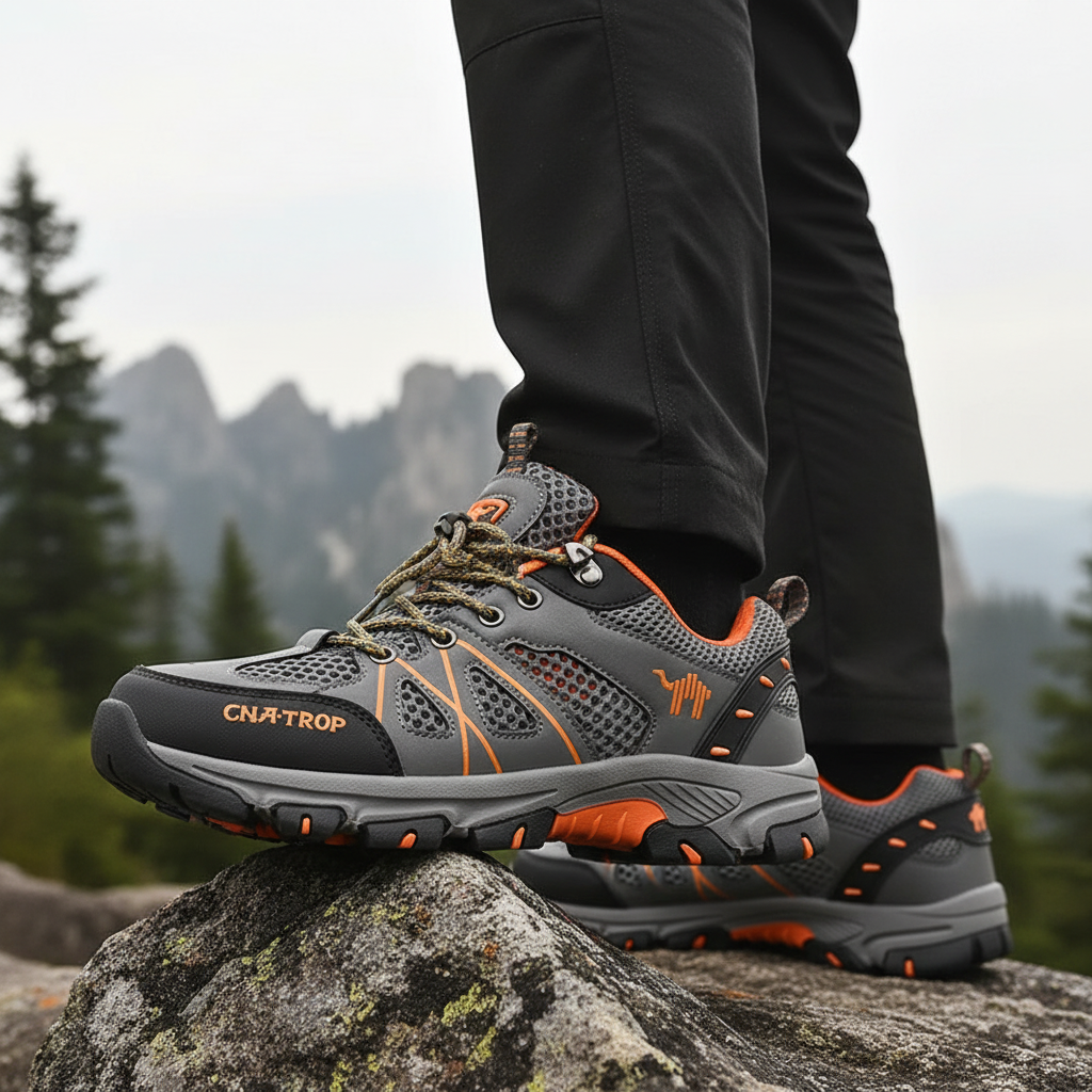 Men's waterproof hiking shoes by William for outdoor trails, durable in all-weather conditions