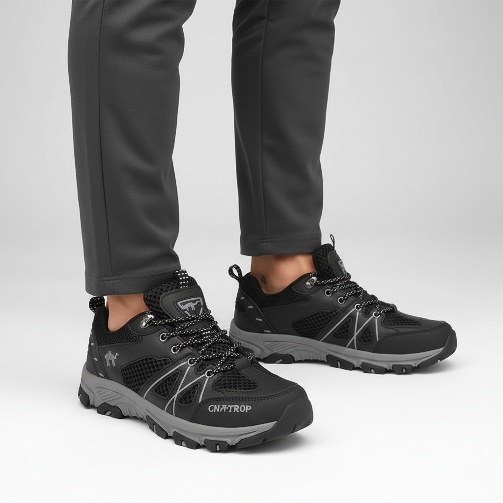 Side view of William men's trekking shoes, waterproof and breathable for rugged outdoor use