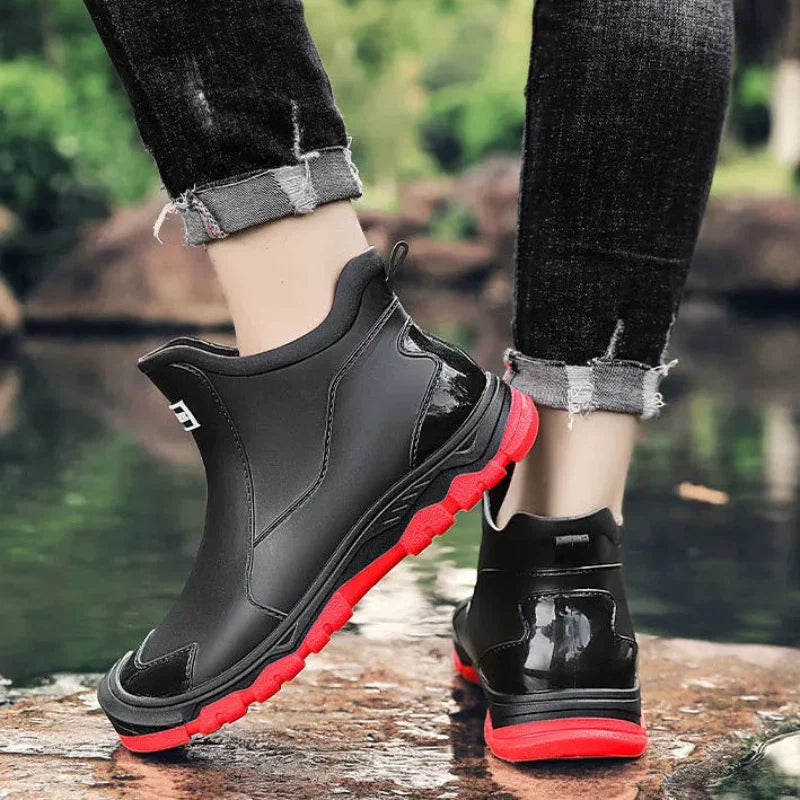 Stylish men's waterproof insulated terrain boots, built for rugged outdoor adventures and cold weather resilience.