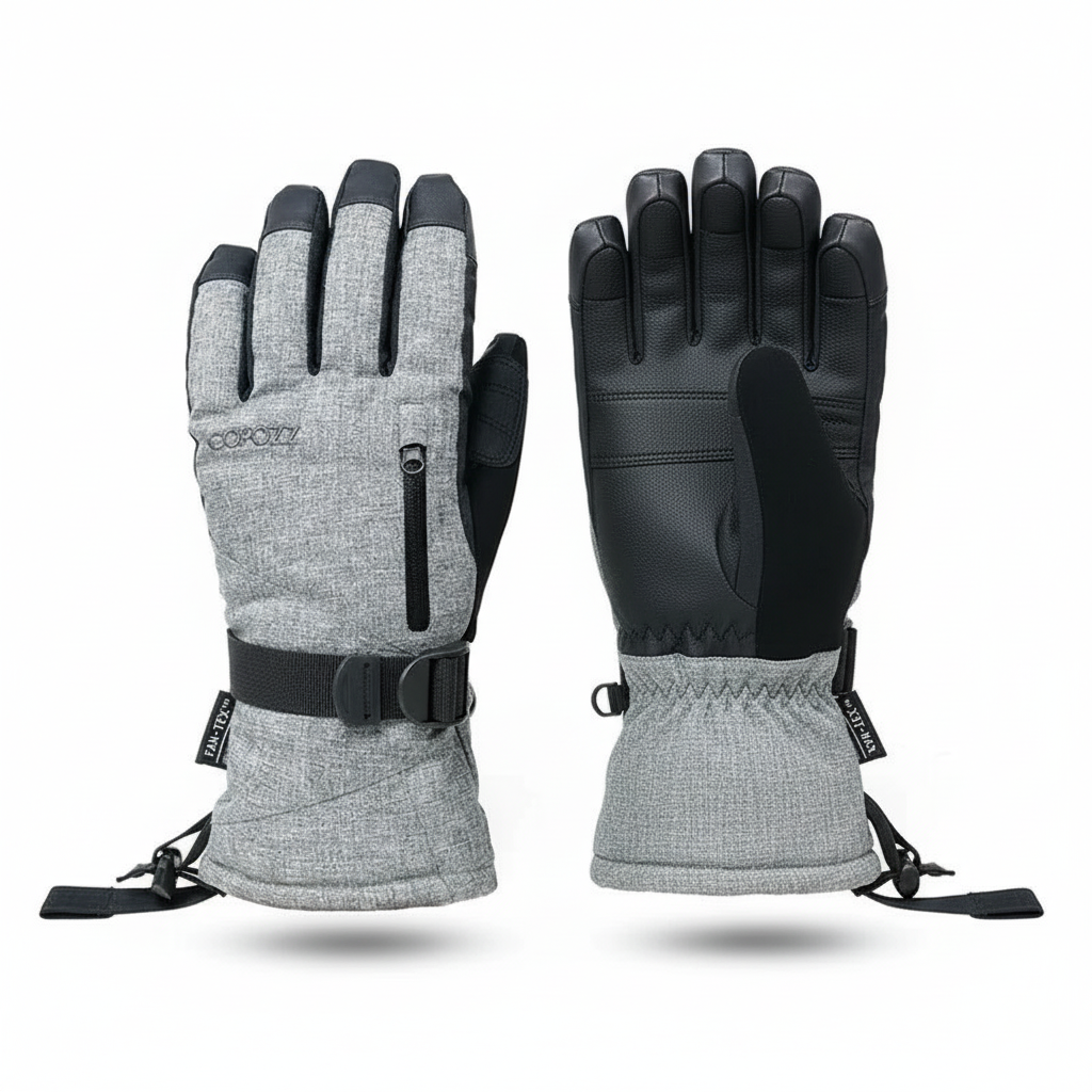 Black men's insulated touchscreen gloves, perfect for cold weather and outdoor adventures