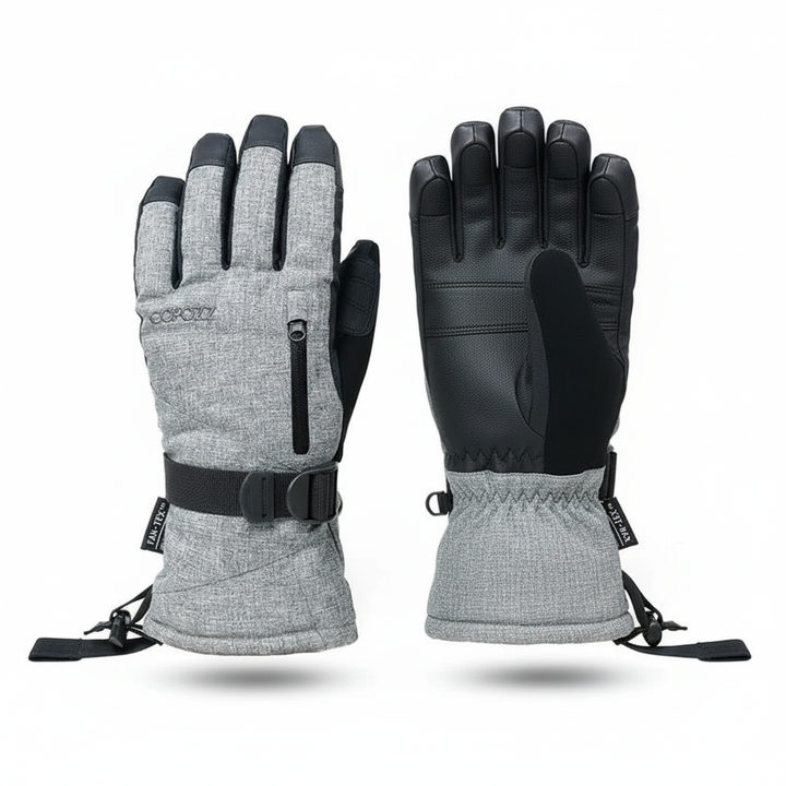 Black men's insulated touchscreen gloves, perfect for cold weather and outdoor adventures