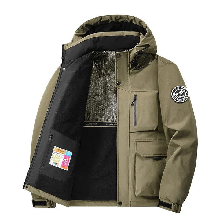 Warm men's waterproof insulated winter jacket, perfect for cold weather protection and durable outerwear.