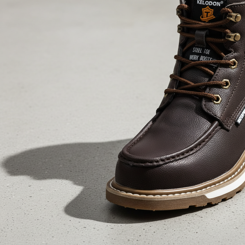 Neil men's waterproof leather shoes, tan, providing comfort and protection for work