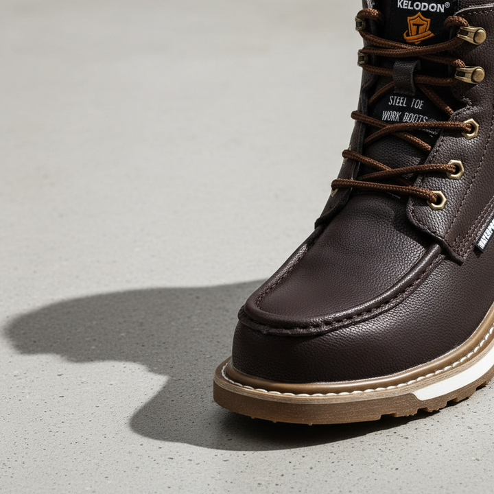 Neil men's waterproof leather shoes, tan, providing comfort and protection for work