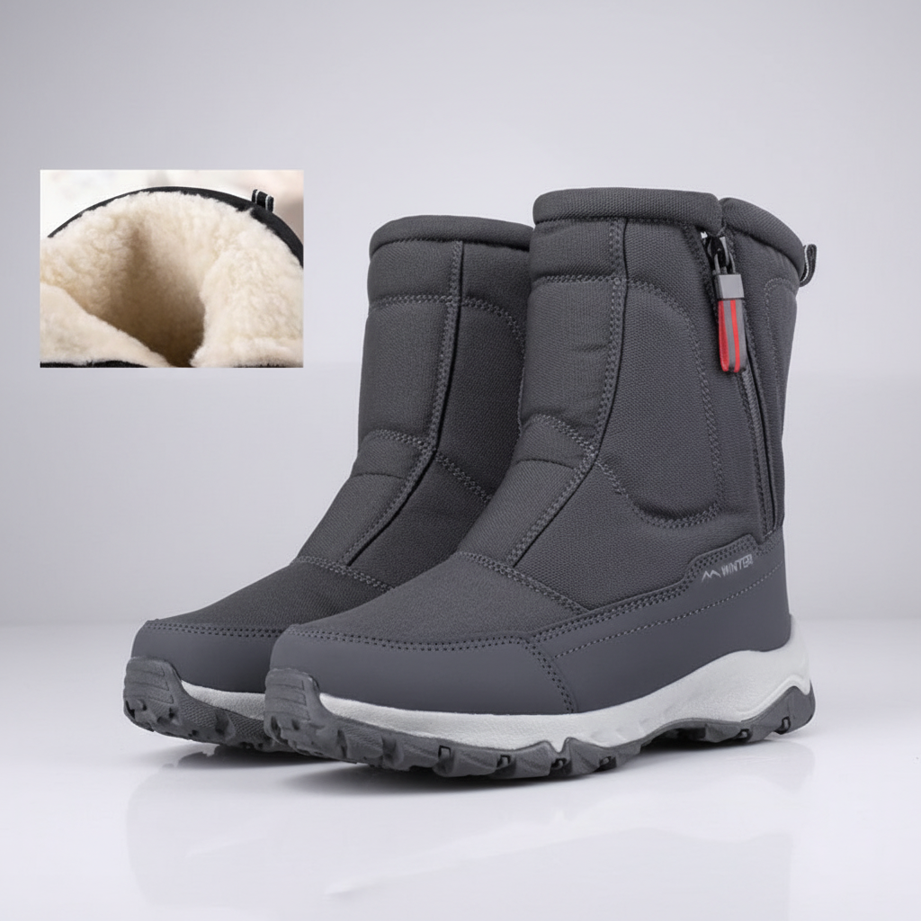 Insulated men's winter boots with waterproof membrane, offering warmth and protection