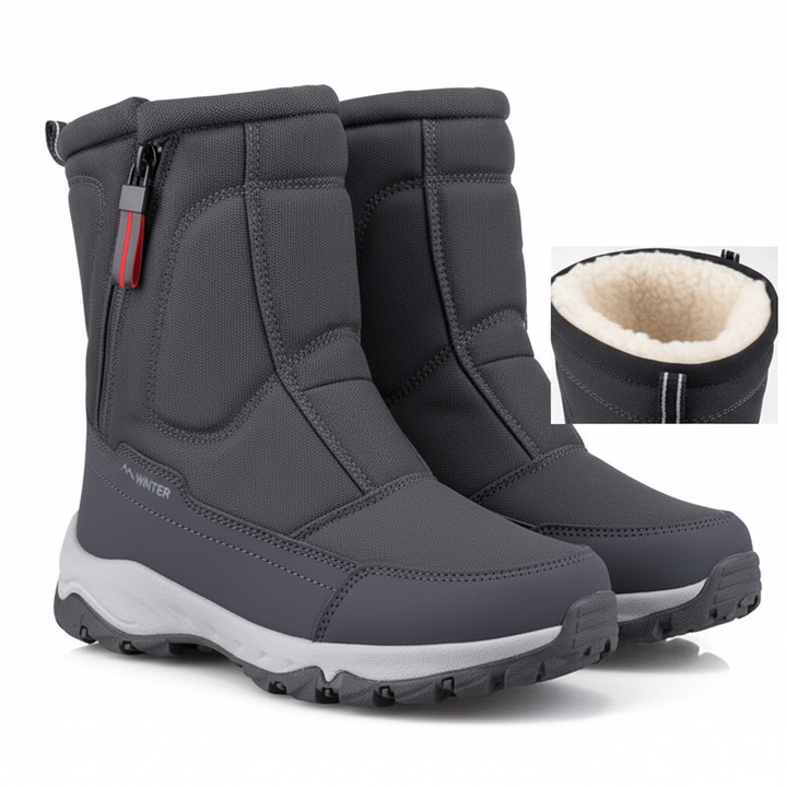 Durable men's mid-cut snow boots, breathable and waterproof for ultimate winter comfort