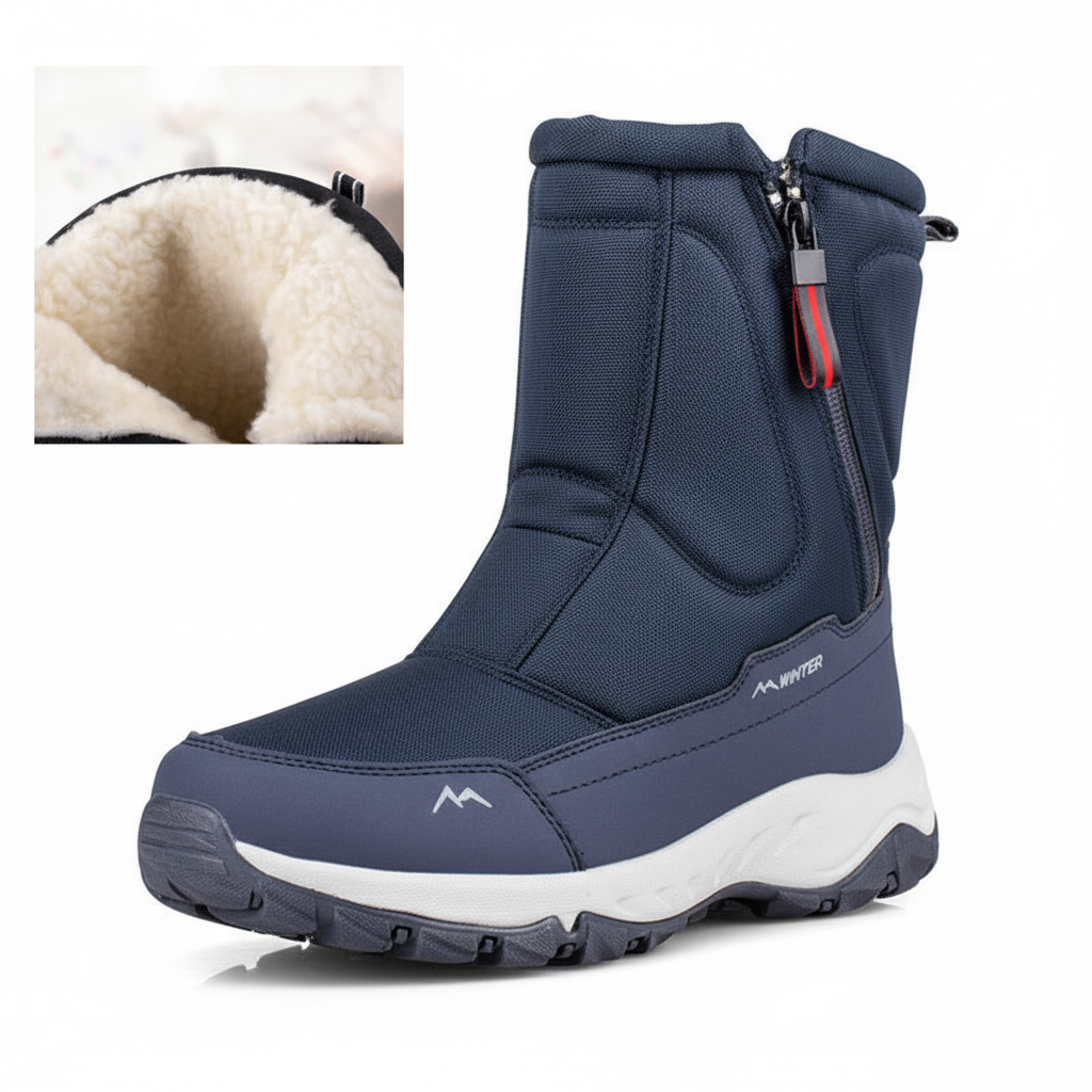 Men's waterproof snow boots, featuring excellent grip and ankle support for winter trails