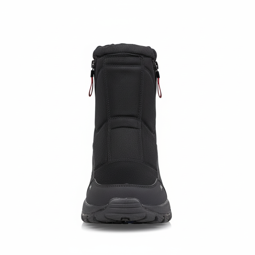 Rugged men's waterproof boots, ensuring dry and warm feet in harsh winter environments