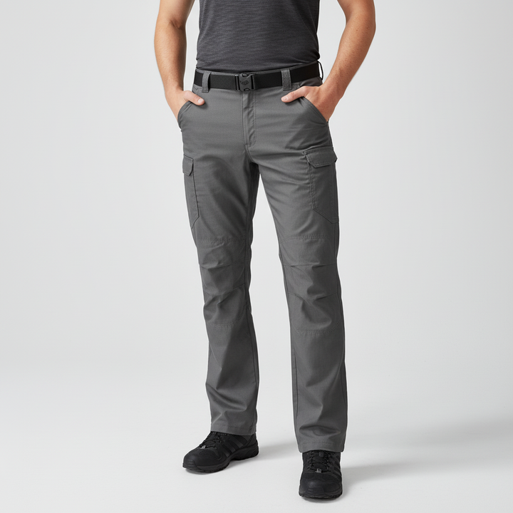 Men's durable outdoor hiking pants, waterproof quick dry fabric, ample cargo pockets