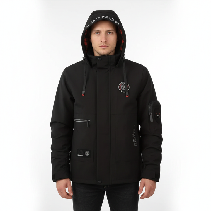Vincent men's durable waterproof outdoor jacket in dark color, perfect for activewear and varied weather.