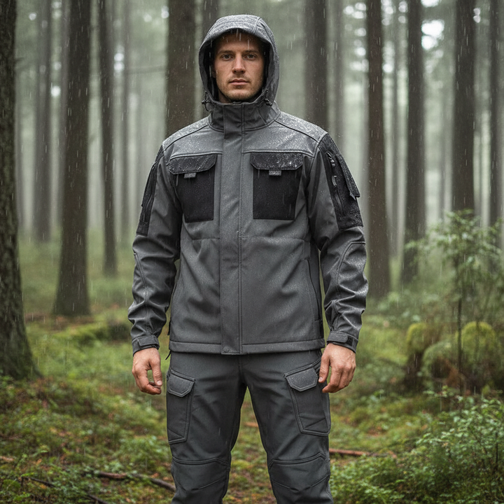 Men's waterproof outdoor rain set, Lukas, for hiking in all weather