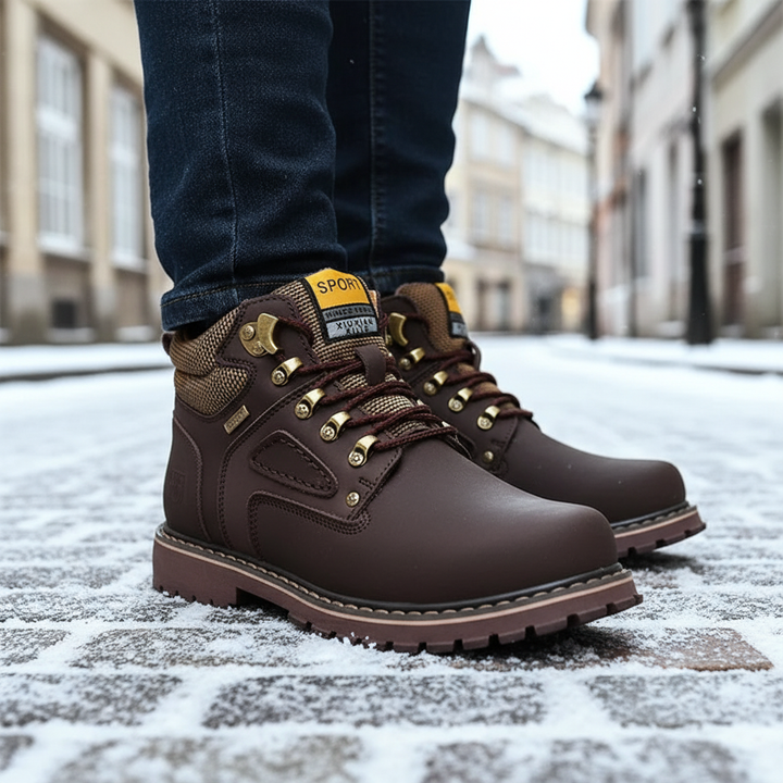 Men's waterproof winter shoes, ideal for cold weather comfort and warmth.