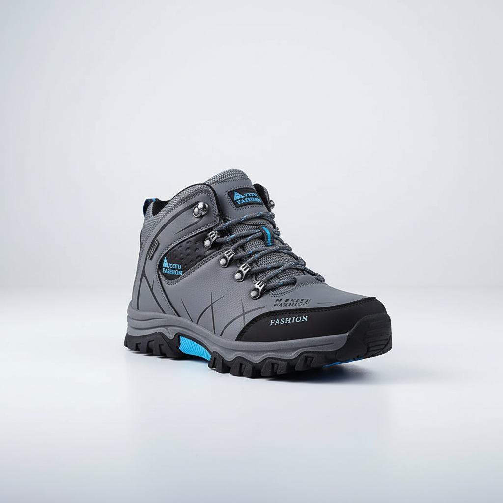 Stefan men's waterproof winter sneakers, black with red accents, for cold weather.