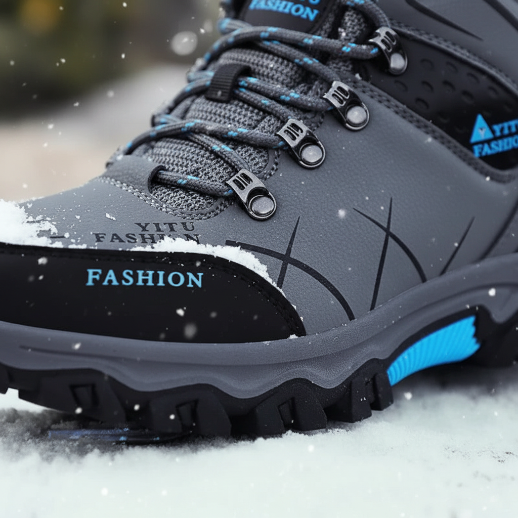 Warm men's winter sneakers with waterproof membrane, ideal for snow and rain.