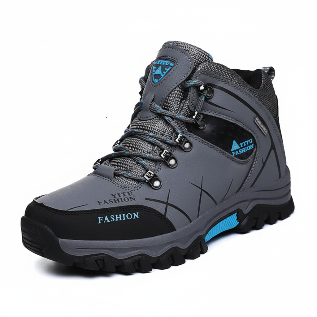 Stefan men's warm winter sneakers, black, offering excellent grip and insulation.