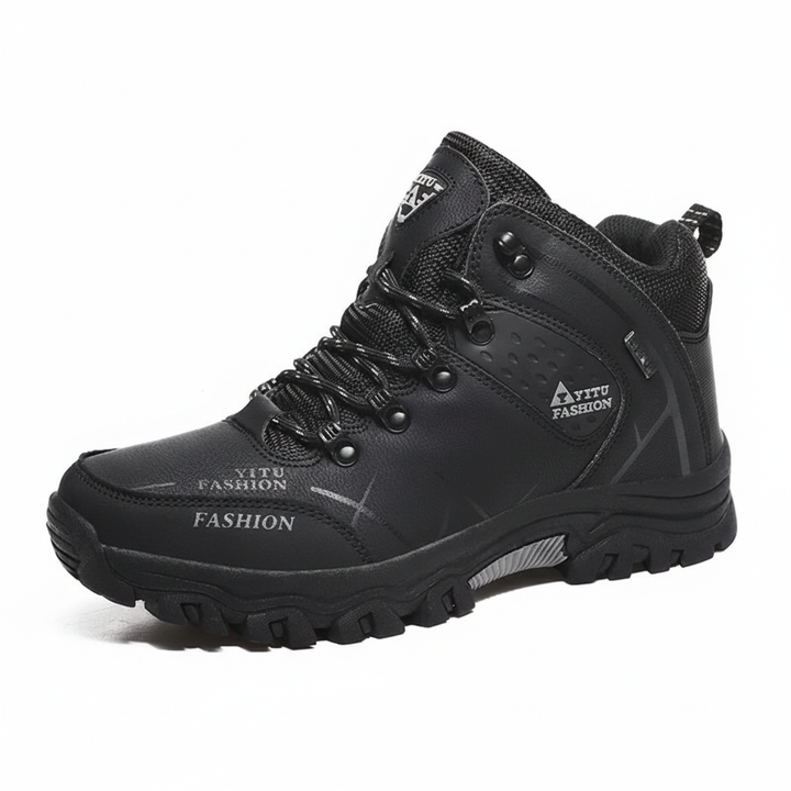 Durable men's winter sneakers, waterproof and warm, suitable for cold climates.