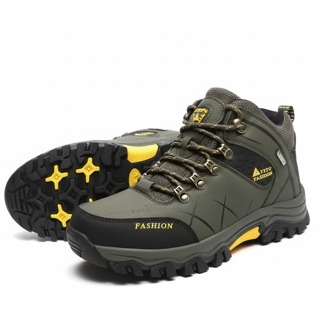 Sporty men's insulated winter sneakers, black, combining style and protection.