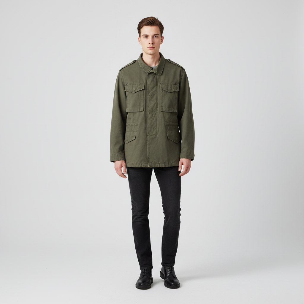 Casual men's outdoor jacket, weather-resistant for cold weather activities