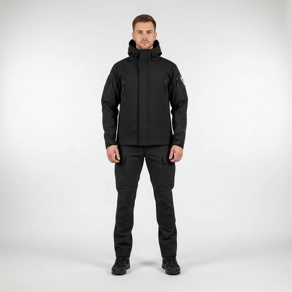 Durable men's waterproof windproof jacket and trousers outdoor gear