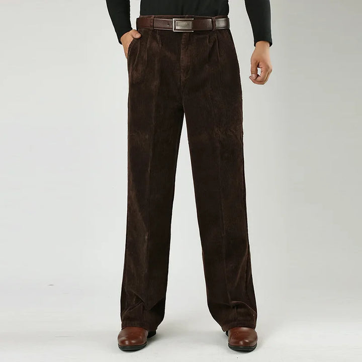 Comfortable Men's Westford Corduroy Trousers. Smart casual cotton pants, great for fall & winter men's fashion.