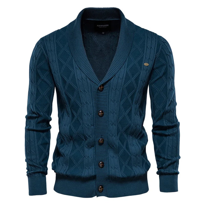 Men's Wexford Shawl Collar Sweater, a sophisticated classic knit offering elevated style and comfort.