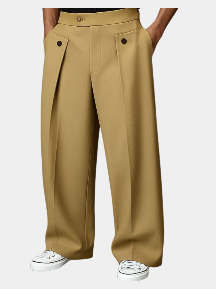 Men's wide-leg relaxed fit trousers for everyday comfort & modern style.