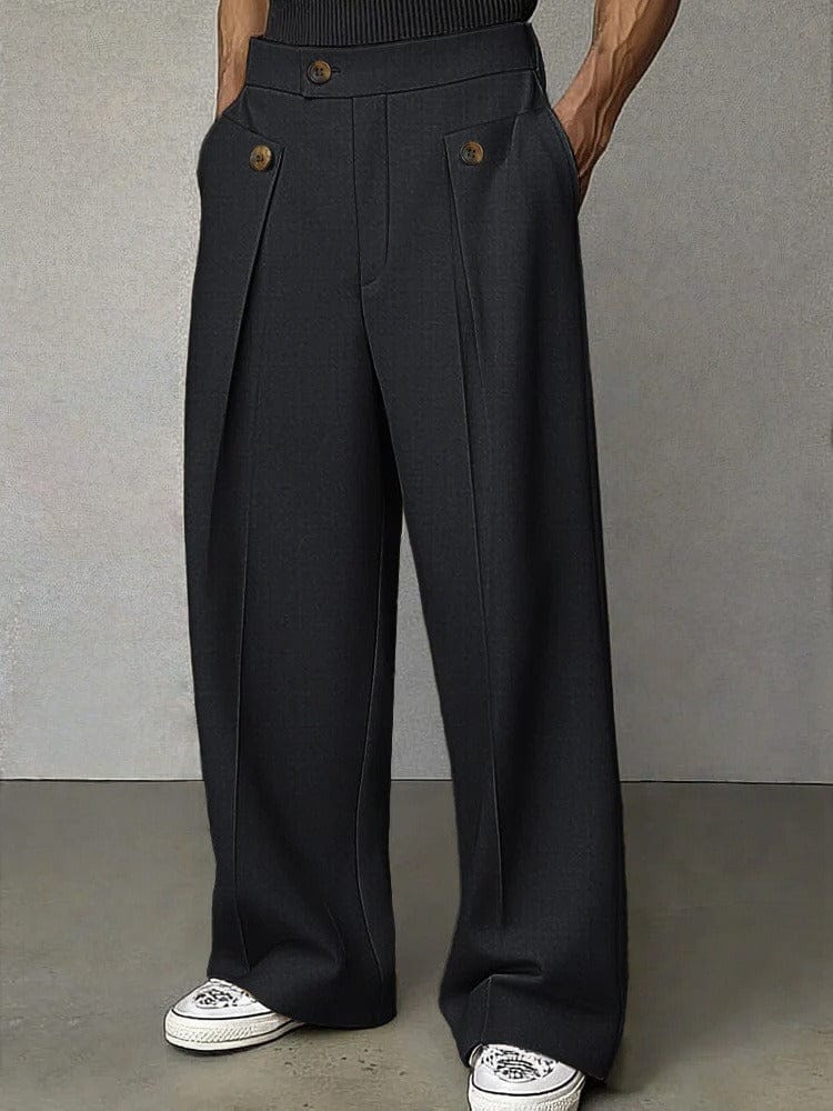 Men's comfortable wide-leg casual pants, featuring a relaxed fit for modern style & versatile everyday wear.